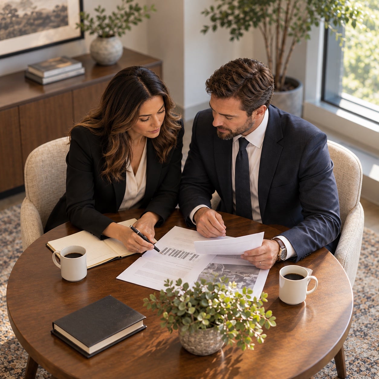 A legal technology team reviewing a go-to-market plan in a bright New York office